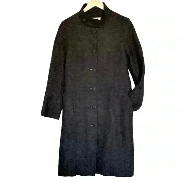 BEYOND THREADS Womens Alpaca Wool Coat Size M Charcoal Gray Fully Lined - Picture 1 of 9